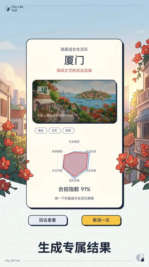 测一测,你最适合生活在哪个城市截图2