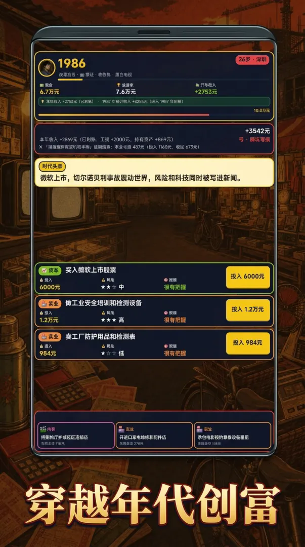 穿越1980:亿万富翁之路游戏截图1