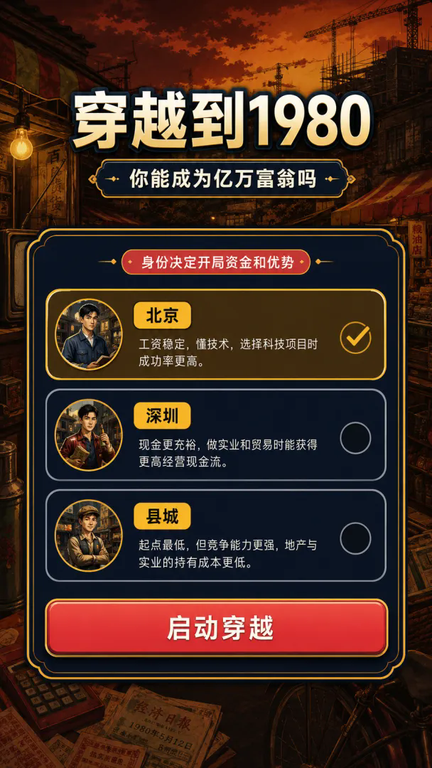 穿越1980:亿万富翁之路游戏截图3